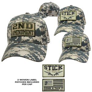 Digital Camo 2nd Amendment Removeable Patch Cap